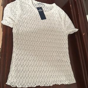 Hollister White Lace Top NWT Size XS